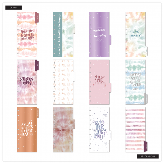 Tie Dye Fitness - Skinny Classic Happy Planner - 12 Months