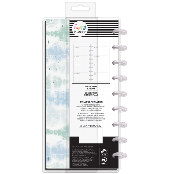 Feilvare - Tie Dye Fitness - Skinny Classic Happy Planner - 12 Months