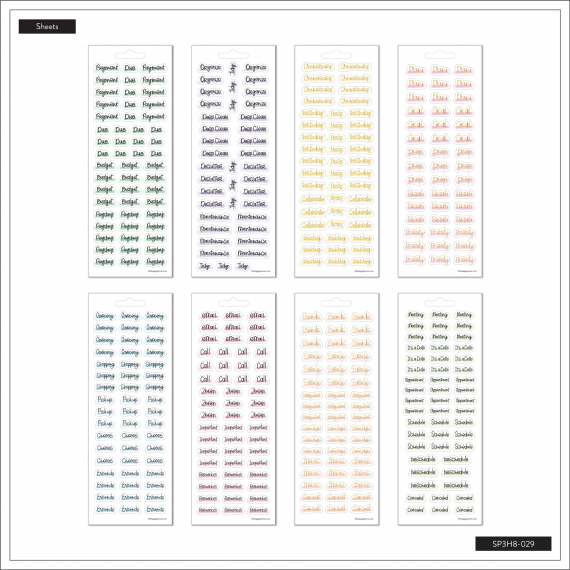Hand-Lettered Basics - 8 Sticker Sheets