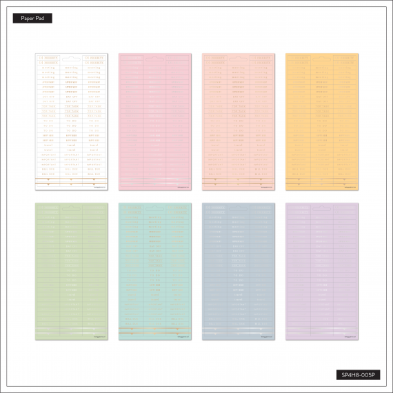 Work + Life Bright Pastels + Foil - 8 Sheet Sticker Sheets