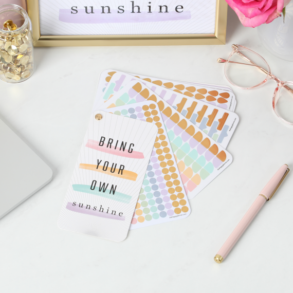 Work + Life Bright Pastels Fan Sticker Book - 16 Sheets