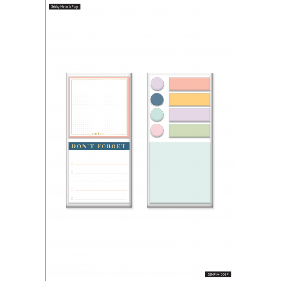 Work + Life Sticky Notes & Flag Labels - Bright Pastels