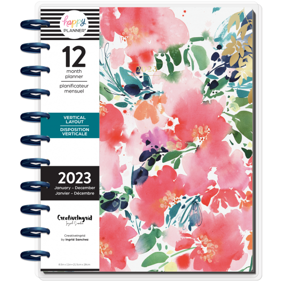 Feilvare - Ingrid Blooms - Big Vertical Happy Planner - 12 Months