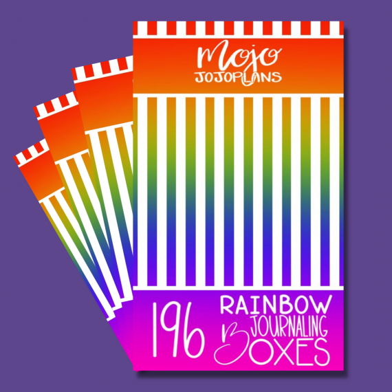 Rainbow Journaling Boxes Sticker Book - Mojo JojoPlans