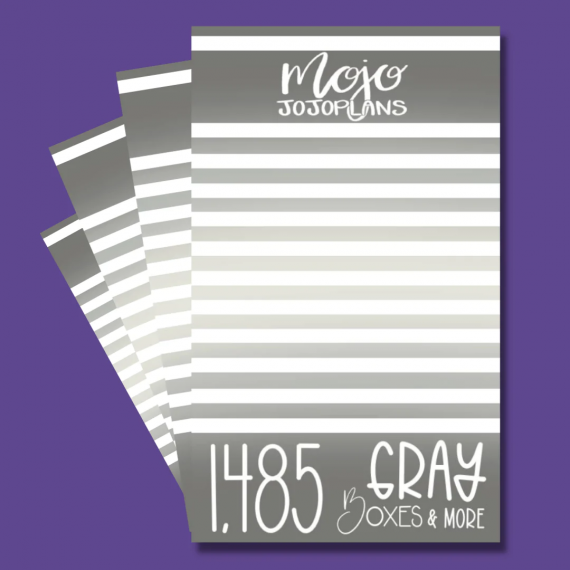 Grey Boxes & More Sticker Book - Mojo JojoPlans