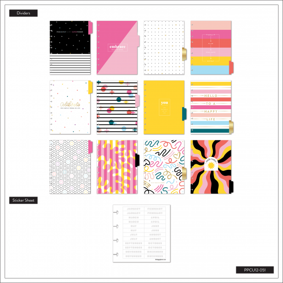 Feilvare - Bright & Fun - Classic Vertical Udatert Happy Planner