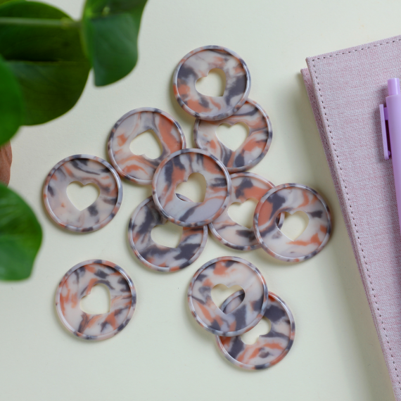 Blush Glossy Tortoise Expander Plastic Shell Disc