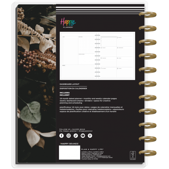 Moody Florals Big 18 Month Planner