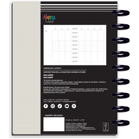 Modern Months - Classic Checklist 18 Month Planner