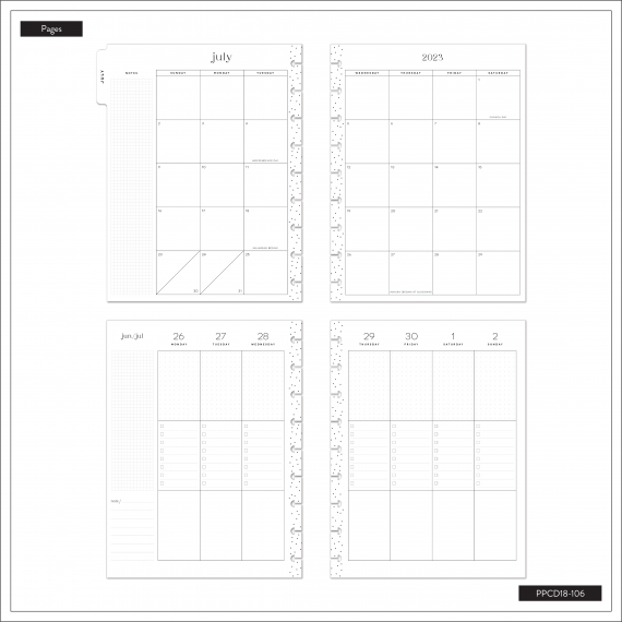 Modern Months - Classic Checklist 18 Month Planner