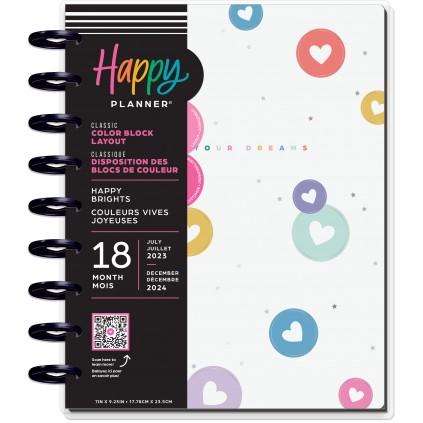 Happy Brights - Classic Colorblock 18 Month Planner