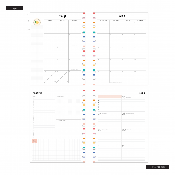 Fun Illustrations - Classic Dashboard 18 Month Planner