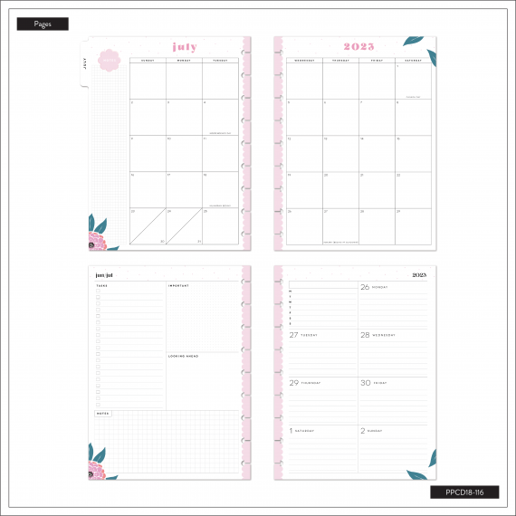 Fresh Bouquet - Classic Dashboard 18 Month Planner