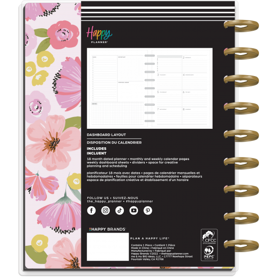 Fresh Bouquet - Classic Dashboard 18 Month Planner