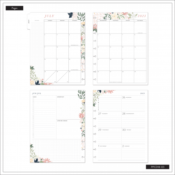 Fresh Fields - Classic Dashboard 18 Month Planner