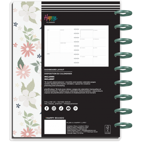 Fresh Fields - Classic Dashboard 18 Month Planner