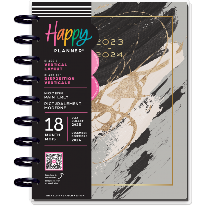 Modern Painterly - Classic Vertical 18 Month Planner