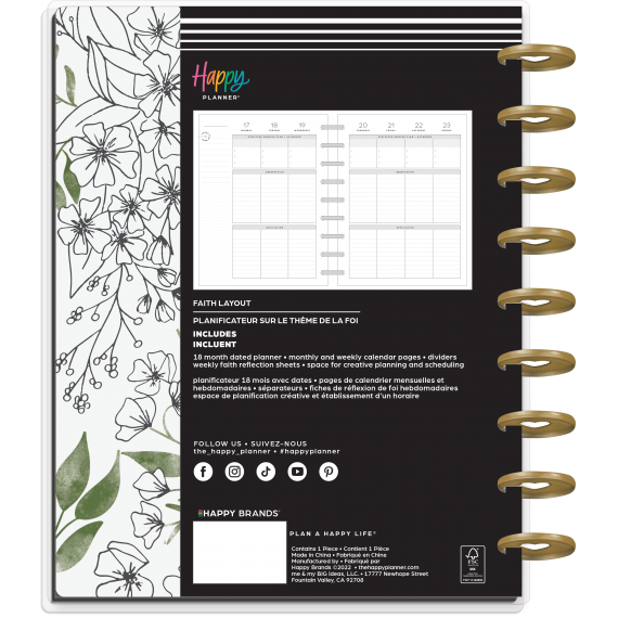 Sketched Florals - Classic Faith 18 Month Planner