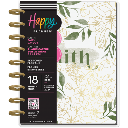 Sketched Florals - Classic Faith 18 Month Planner