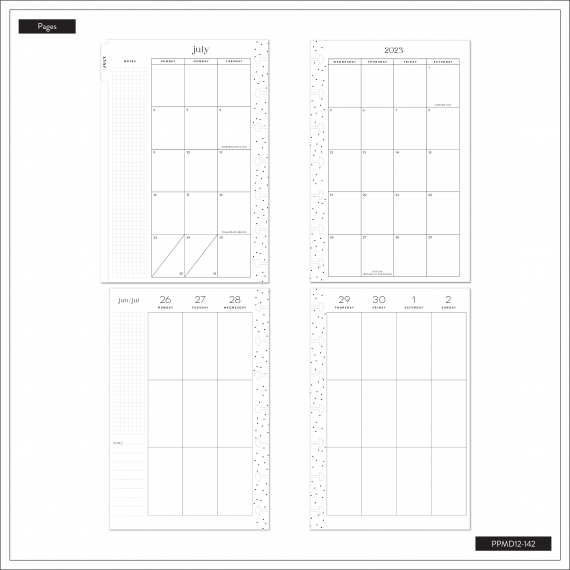 Smiley Face Mini 12 Month Planner