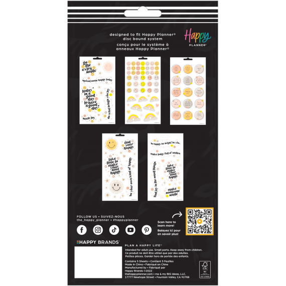 Smiley Face 5 Sheet Sticker Sheet