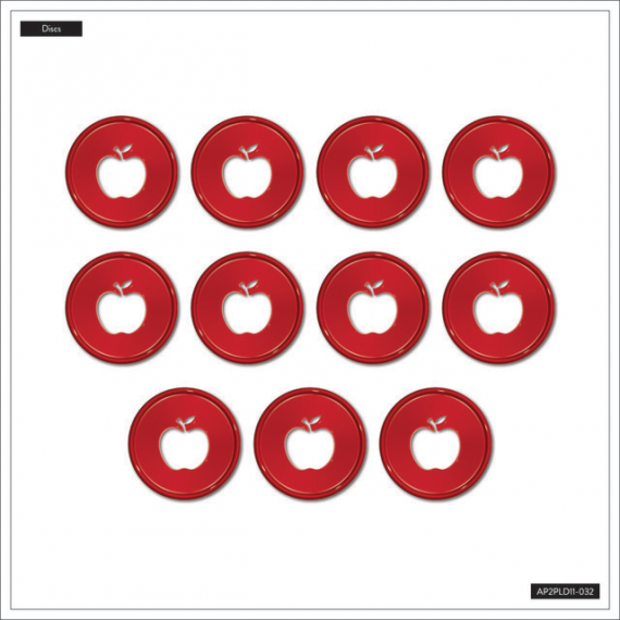 Red Apple Cutout - Medium Plastic Disc Set