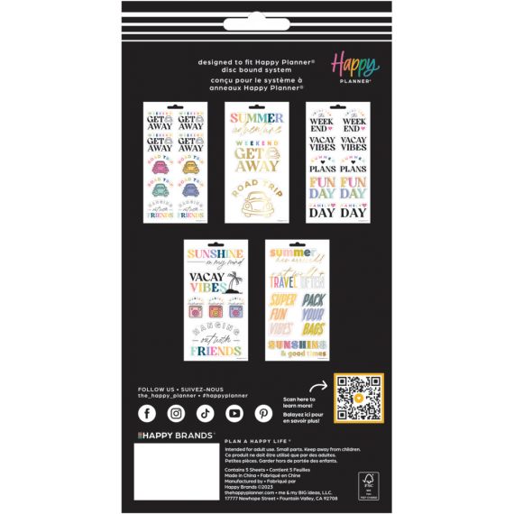 Summer Bucket List - 5 Sticker Sheets